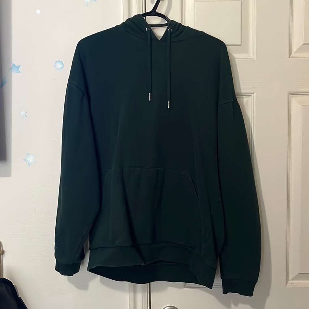 Medium ASOS Design dark green hoodie.
